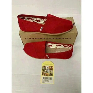 .603 Toms Womens Classic Slip on Red-US 7.5 Womens
